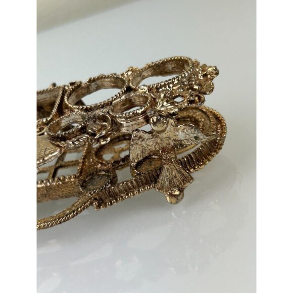 VTG 1950s Ormolu Filigree Lipstick Makeup Holder 9-Slot Rose Hollywood Regency - Picture 13 of 16